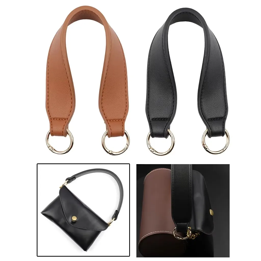 Short Bag Handle Straps PU Leather Detachable Purse Clutch Handbag Replacement for DIY Handmade Bag Accessories 3.5*34CM