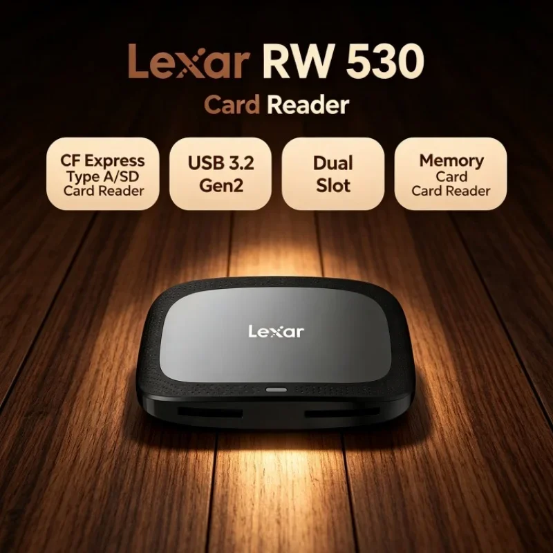 Lexar CFexpress Type A / SD Memory Card Reader CFA Max 900MB/s USB 3.2 Gen2 SD Card Reader RW530 Dual Slot
