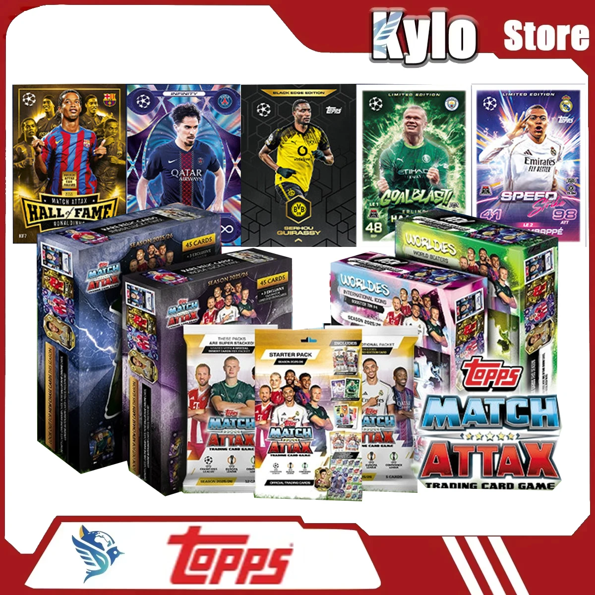 Collection de cartes à collectionner sportives Topps Match Attax UCC Football UEFA Champions League Series 2025-26, jouets design, cadeaux