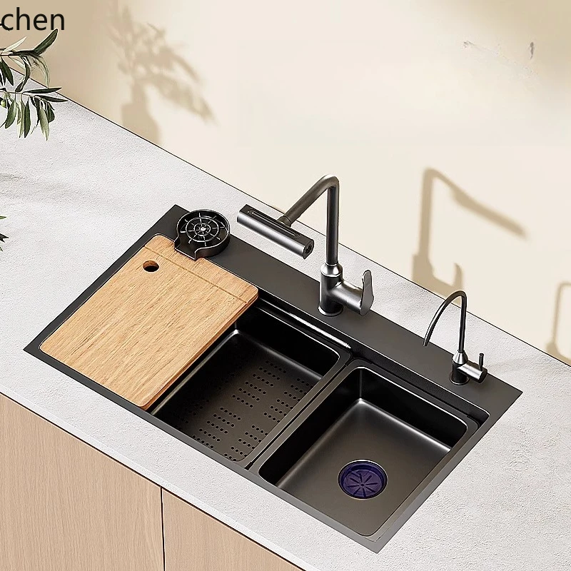 

HXL Single Slot Thickened SUS304 Stainless Steel Kitchen Sink Bowl