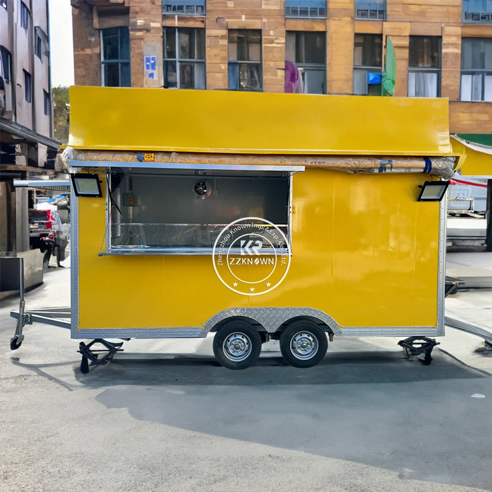 Camion de restauration rapide Snack, remorque de restauration rapide de rue, équipements de cuisine complets personnalisés, chariot à café mobile