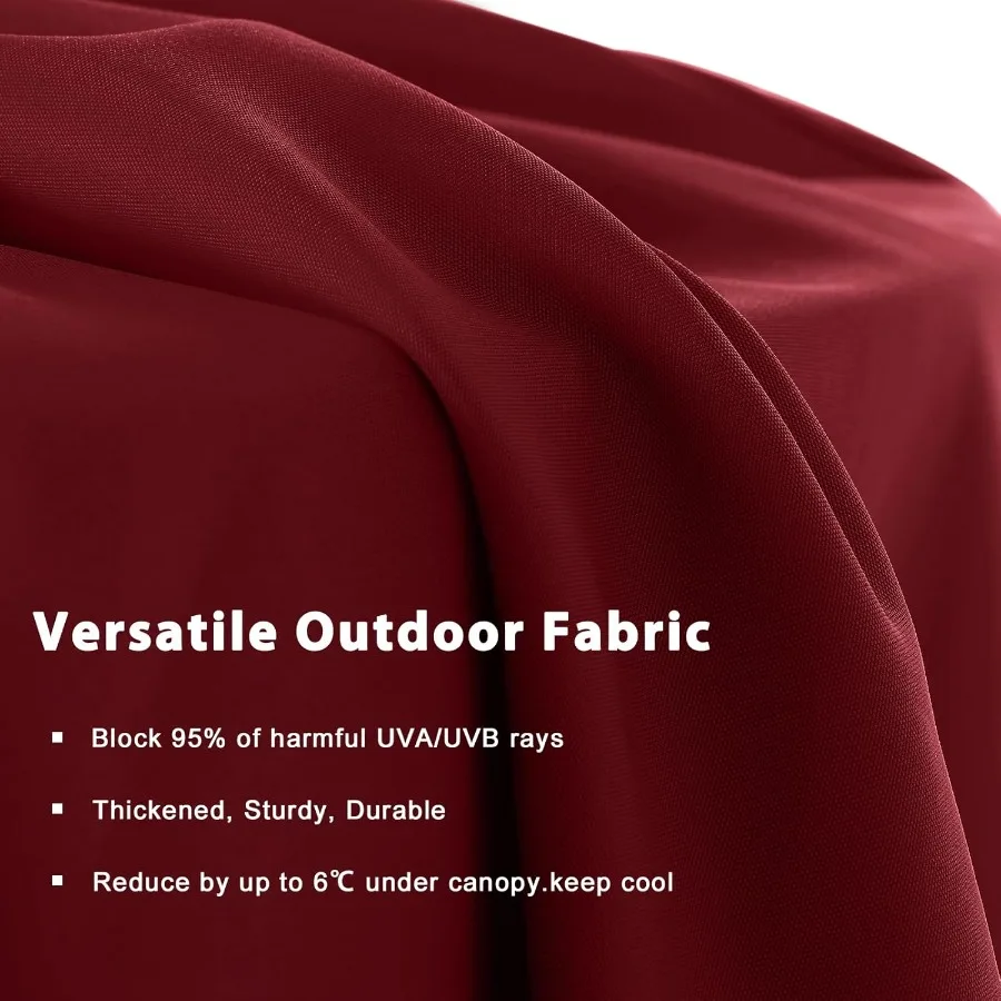 Sombrilla exterior grande de doble cara de 15 pies con base resistente para protección solar y sombra en jardines, patios traseros y piscinas