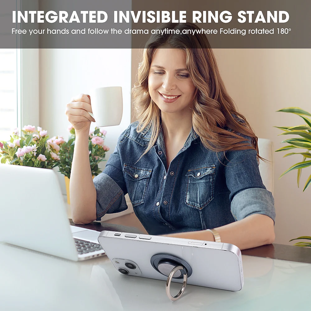360Rotating Finger Ring Phone Holder Stand Grip Car Magnetic Suction Mount Phone Back Sticker Pad Universal Mobile Phone Bracket view 4