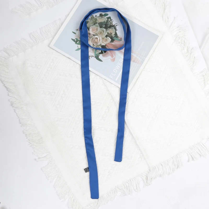 160cm x 2,5cm Langes, schmales Marken-Taschentuch für Damen – Kopftuch, Seidenschal, Wickeltuch, Satin-Halstuch, Bänder, Stirnbänder, Halstuch – Detail 10