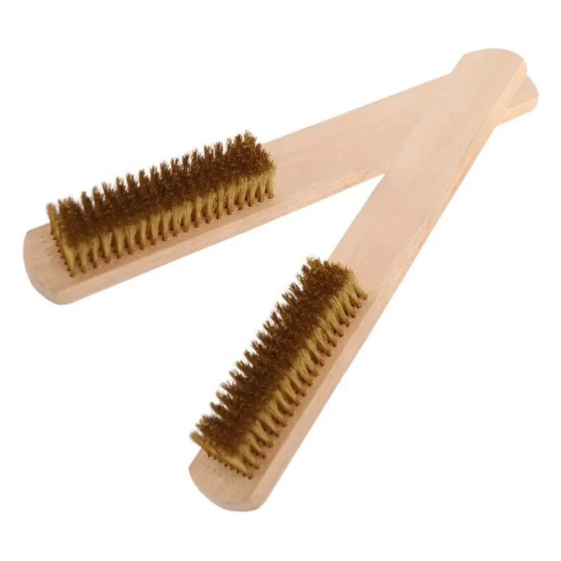 for 8 Rows Wooden Handle Copper Wire Brush Pure Copper Gold Silver Surface Polishing Paint Removal Rust Removal Cleaning