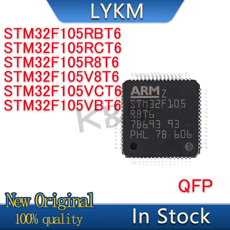 1/PCS New STM32F105RBT6 STM32F105RCT6 STM32F105R8T6 STM32F105V8T6 STM32F105VCT6 STM32F105VBT6 QFP Chipset In Stock