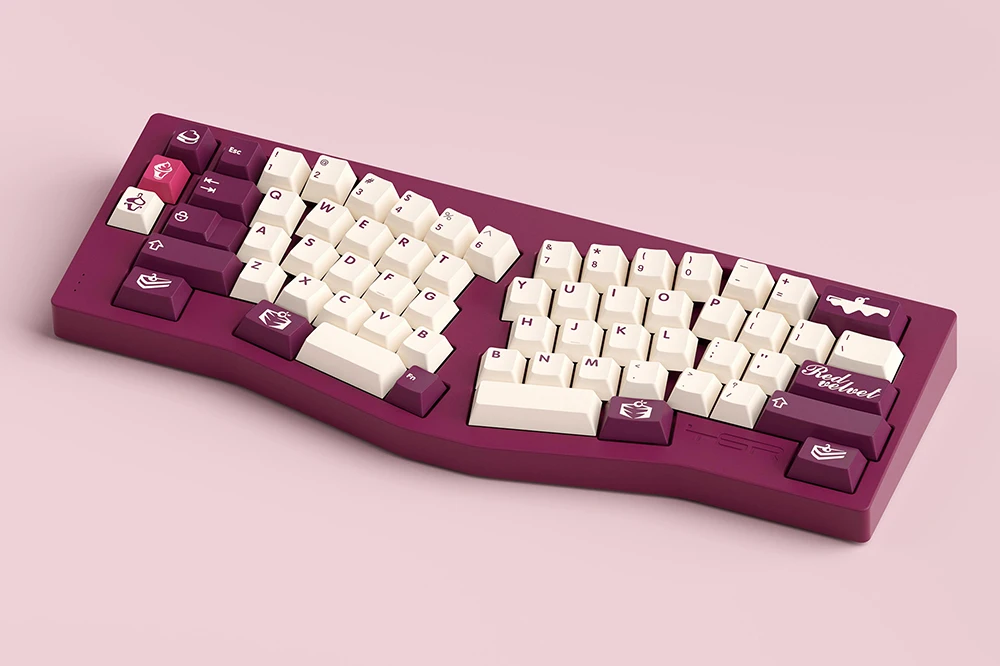 Imagem -02 - Domikey-x Zero g Red Velvet Keycap Grupo Abs Doubleshots Cherry Perfil para Teclado 87 Tkl 104 Ansi Xd64 Bm60 Xd68 Bm65