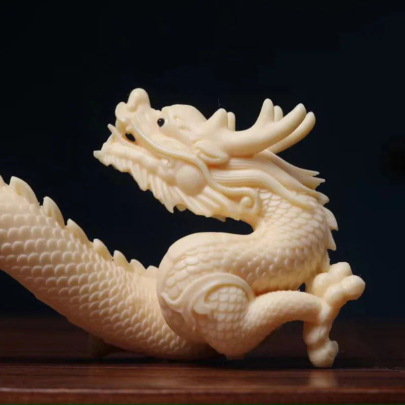 Ivory Nut Dragon Flying in the Sky Decoration Zodiac Dragon Home Living Room Office Panlong Furnishings & Decoration Crafts