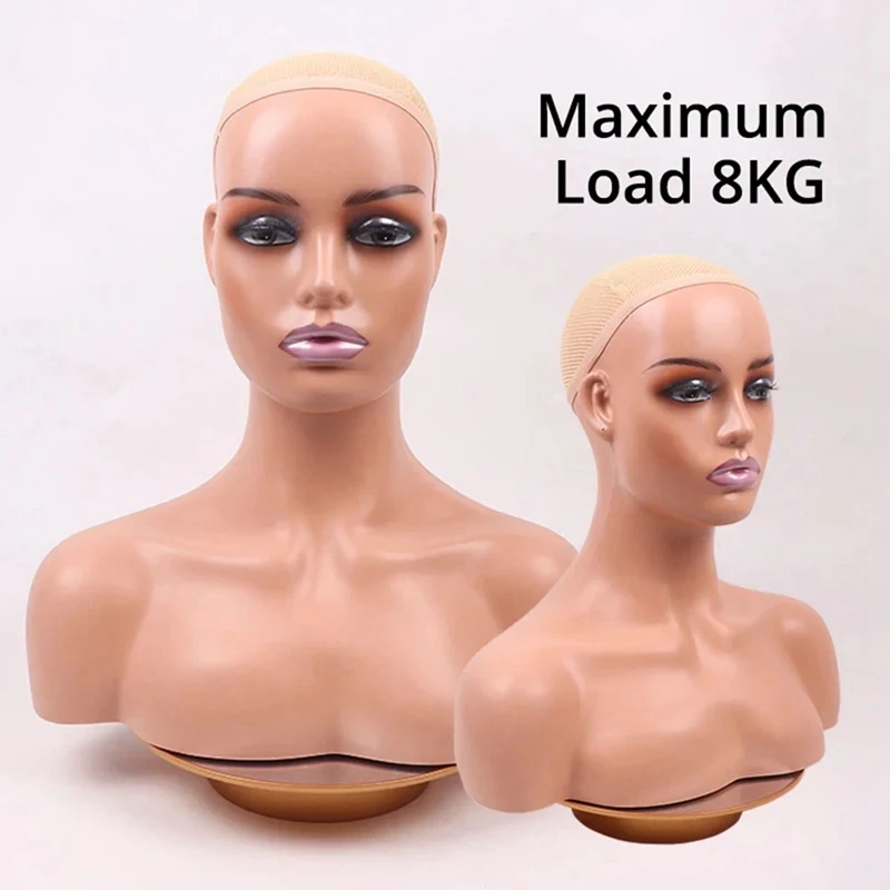 Motorized Turntable Display For Mannequin Head Wig Display Stand 360 Degree Electric Rotating Display Turntable Golden