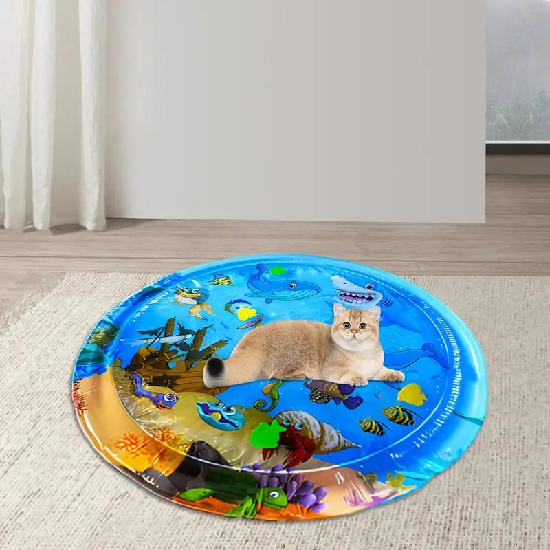 Water Pad For Cats Outdoor Inflatable Sensory Pet Mat For Cats Cooling Effect Sensory Water Play Mat For Tile Grass Floor Suppli