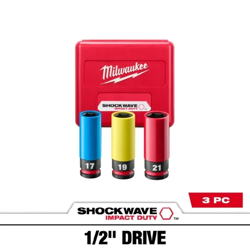 Milwaukee 49-66-7834 SHOCKWAVE Non-Slip Impact Duty 1/2 Drive Metric Lug Nut Wheel Socket Power Tool Accessories