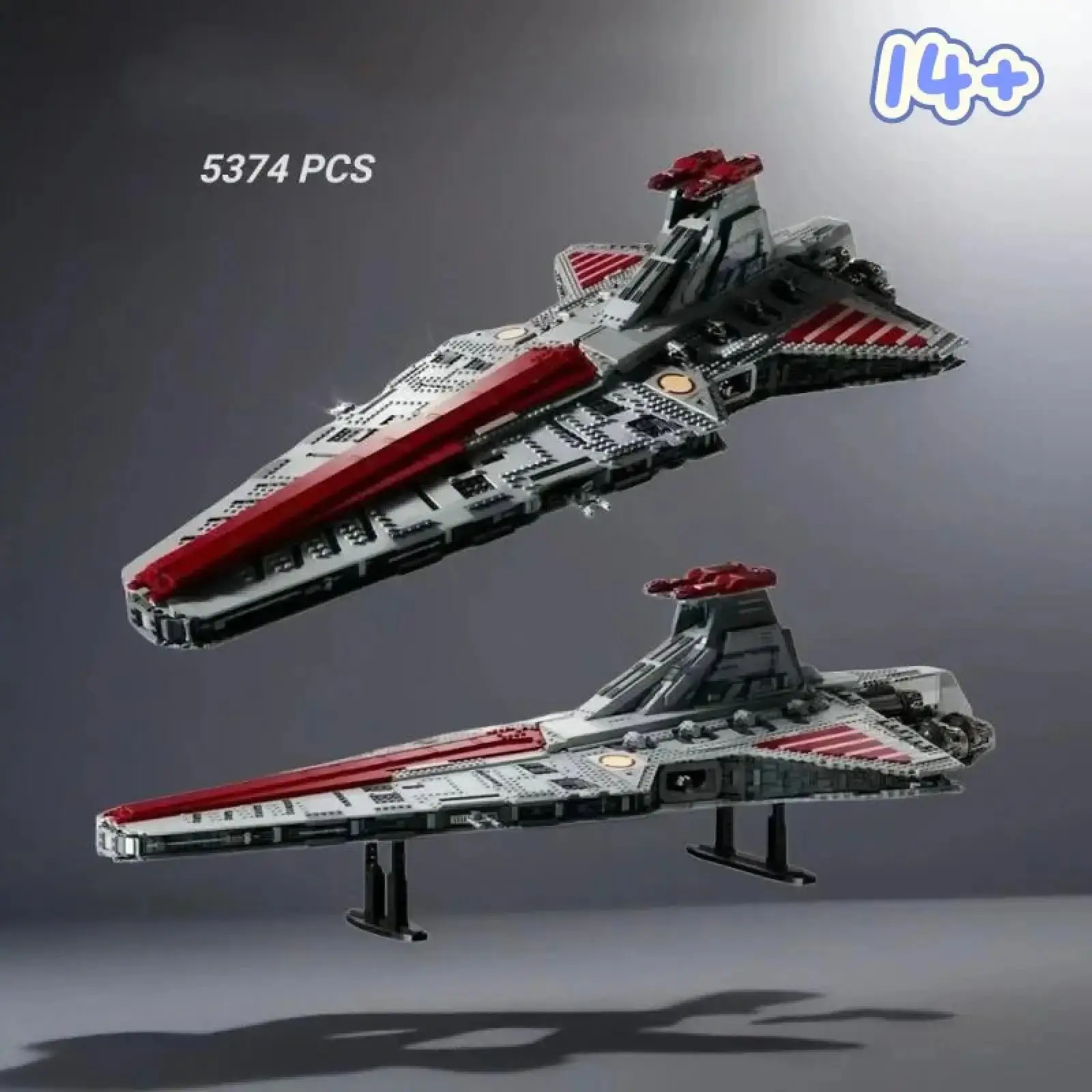 Günstigster Venator-Klasse Republik-Angriffskreuzer Bausteine 5374 Teile Weltraum-Kampfschiff-Modell Geschenke für Teenager-Spielzeug