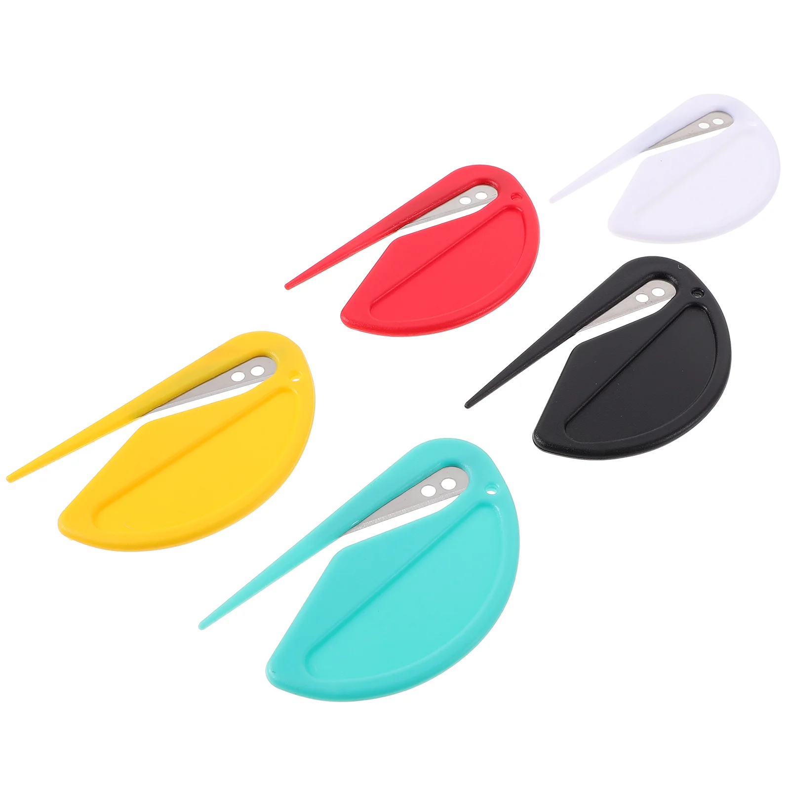 

5 Pcs Box Portable Letter Opener Envelope Slitter Plastic Office Package Opening Tool