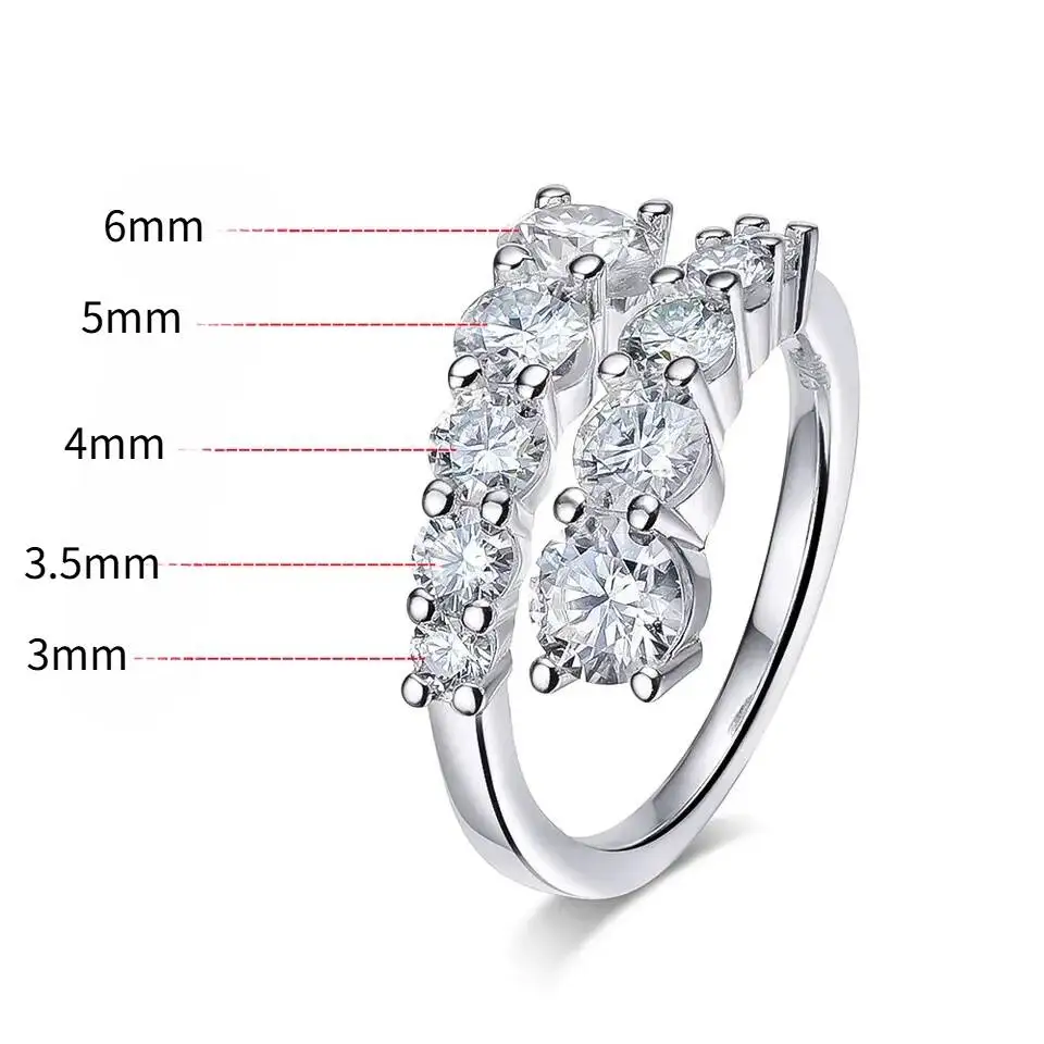 JoiasHome Moissanit-Ringe für Damen, funkelnder Diamant-Verlobungs- und Ehering mit GRA 925 Sterlingsilber plattiertem 18K-Ring – Detail 2