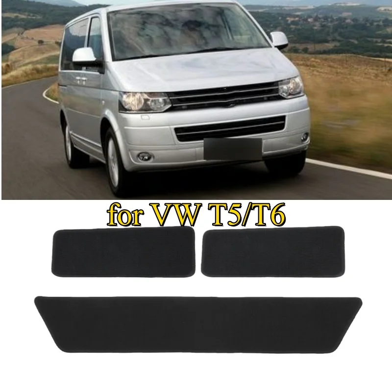 Fully Tailored FOR VW Transporter T5 T6 Carpet Step Mat Set Black Carpet For Sliding Door & Driver & Passenger Door