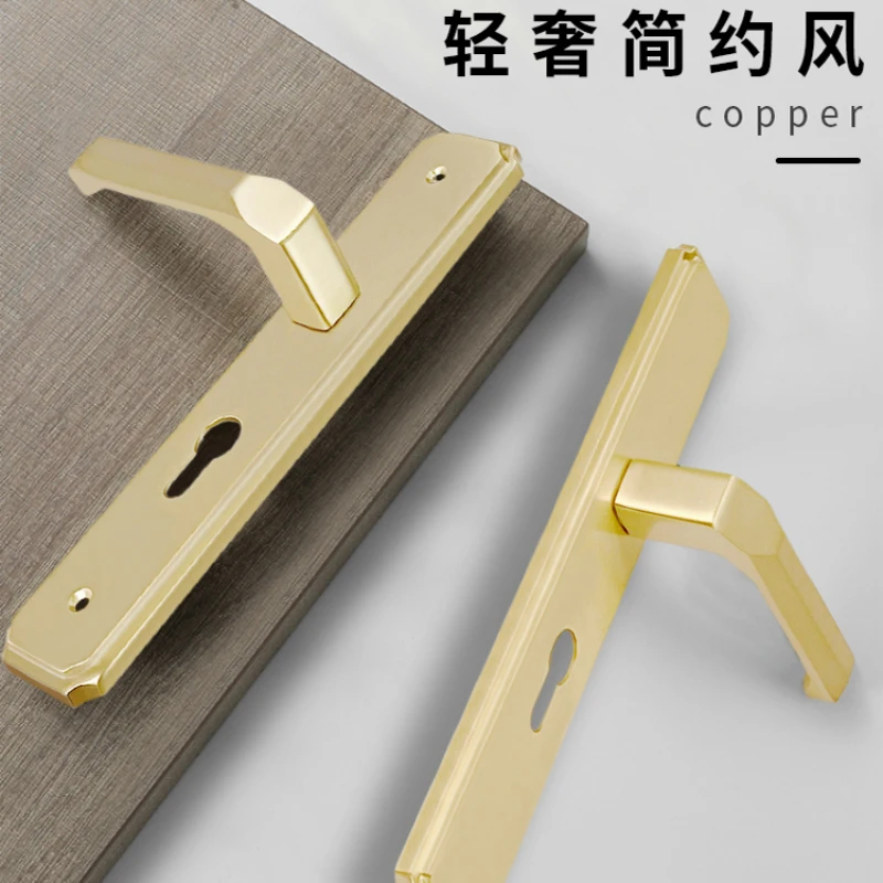 All copper bedroom door lock, new Chinese style room, silent brass double , American style