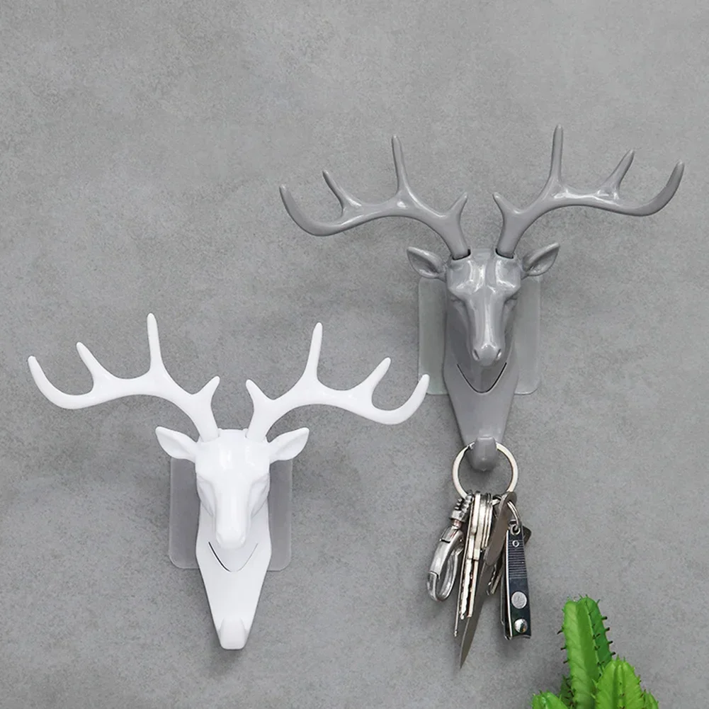 Vintage Deer Head Wall Hanging Hook Antlers for Hanging Clothes Hat Scarf Key Deer Horns Hanger Rack Wall Home Decoration