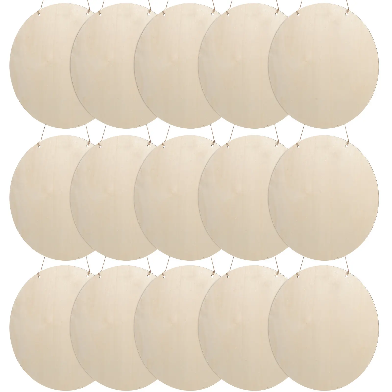 

15Sets 30Cm Blank Wood Rounds Solid Natural Circles for DIY Signs Painting Decorating Rustic Home Office Decor
