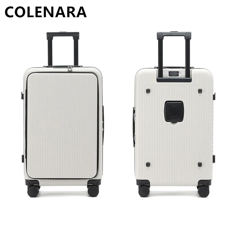 COLENARA High Quality Suitcase Front Opening Boarding Case Laptop Trolley Case USB Charging 20