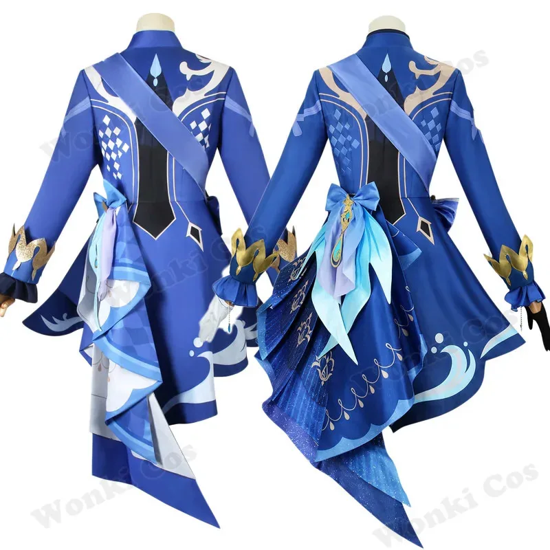 

2025 yiyi2025yiyiFurina-Костюм для косплея, парик для женщин, ударопрочные фокалоры для волос со шляпой, черно-белые костюмы