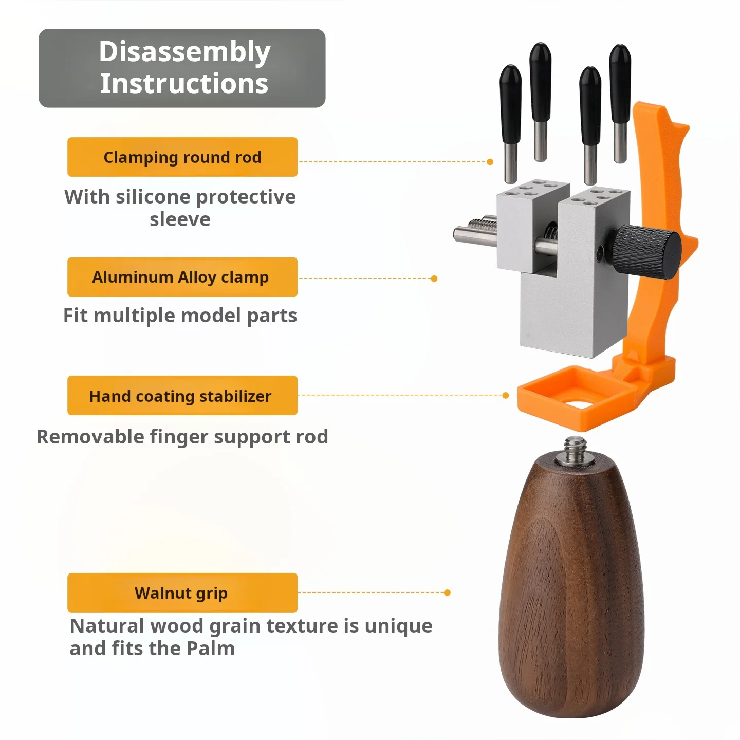 MSWZ MS-193 Precision Handheld Model Vise Zero-Shake Steady Grip All-Angle No Dead Corners for Gundam Model Painting Hobby Tools
