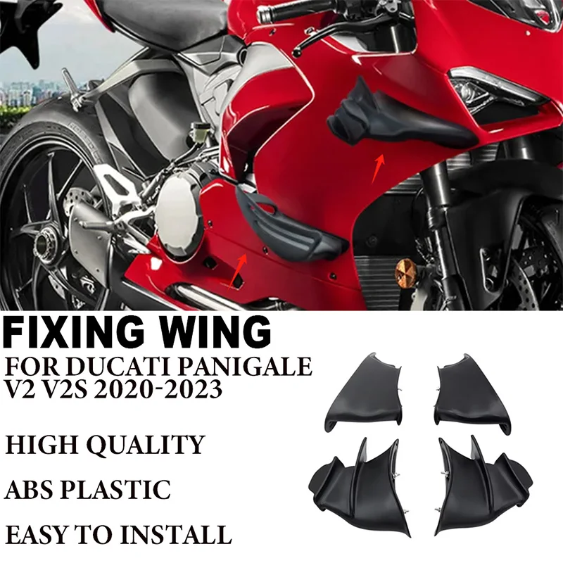 Suitable for DUCATI Panigale V2 V2S 2020-2023 Motorcycle High Quality ABS Aileron Fixed Wing Aerodynamic Wing Kit