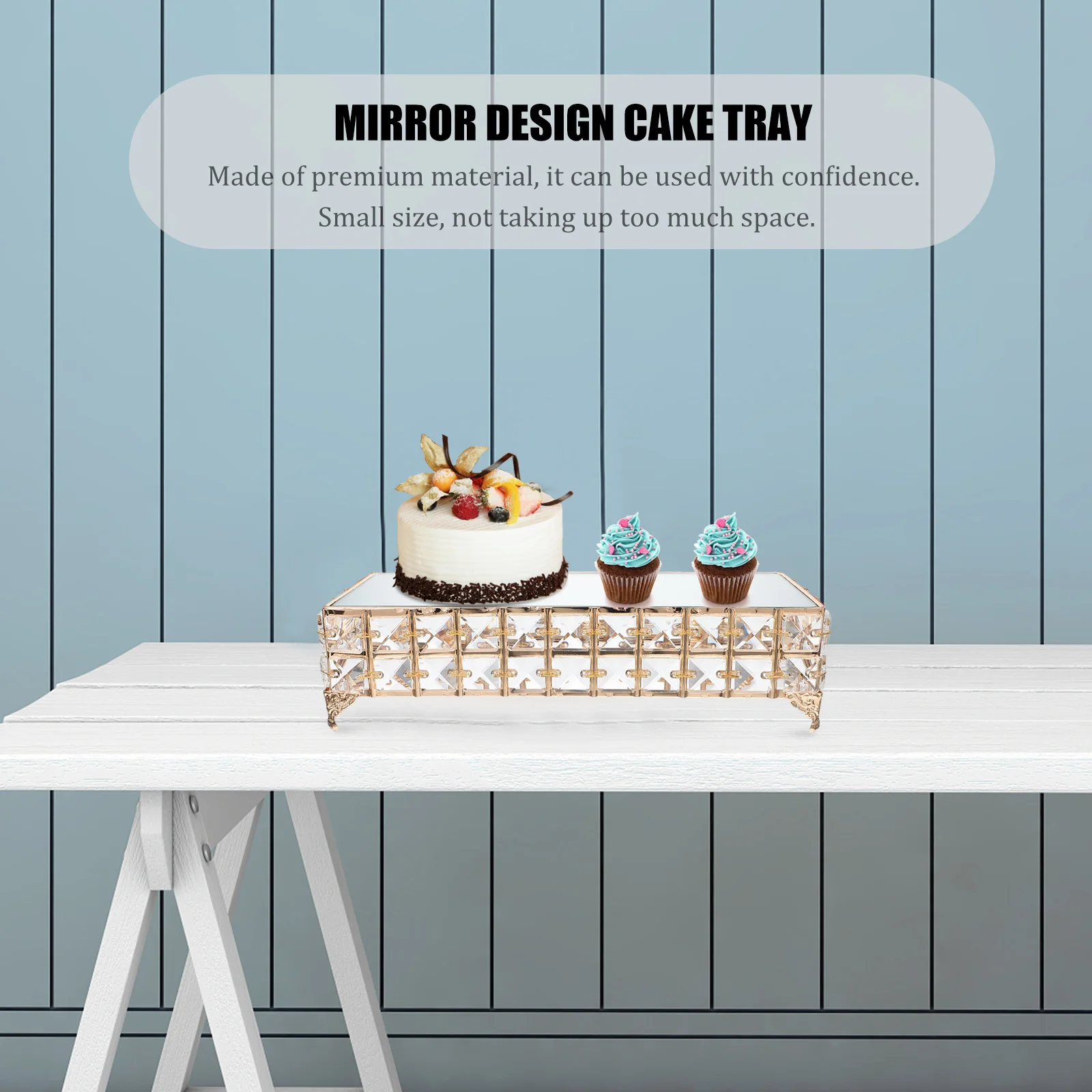 

Mirror Design Cake Stand Small Size Food Serving Tray Dessert Display Plate for Cakes Donuts Snacks