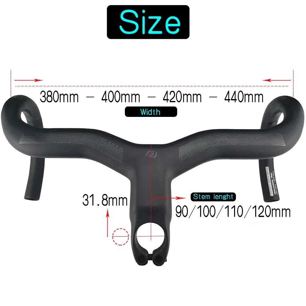 SYNCROS-Carbon Handlebar for Road Bicycle, Bent Handlebar, Integrated Inner Handlebar, 28.6mm, 31.8mm, Bicycle Frame Parts