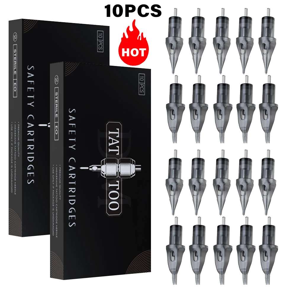 DM 10 Stück Tattoo-Kartuschennadeln Einwegnadeln RL RS RM M1 Serie für Tattoo-Maschine für Augenbrauen Eyeliner Permanent Make-up