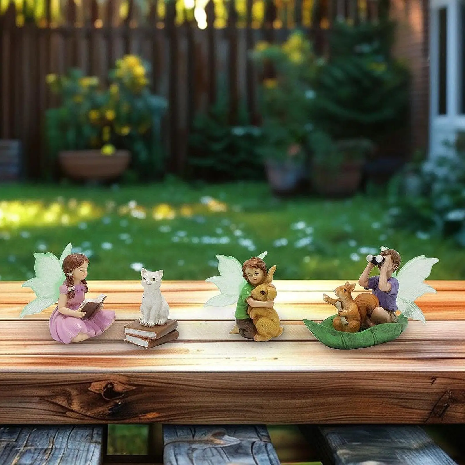 

4x садовые феи, двор, кукольный домик, ремесло, декор, украшение, скульптура для патио, декоративные статуи ангелов, миниатюрные фигурки феи