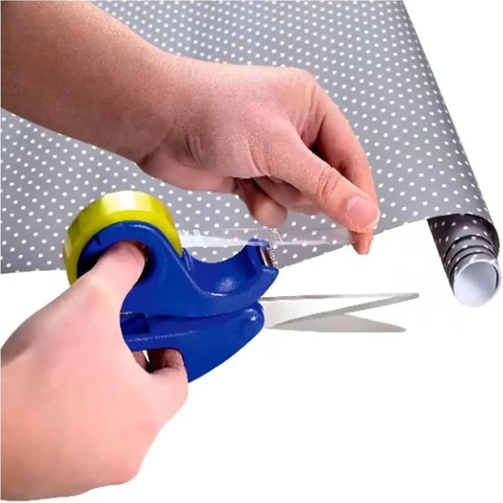 New Tape Dispenser Office Scissors Safety With Transparent Tape Tailor Shear Multipurpose Portable DIY Paper Cutter for Desk