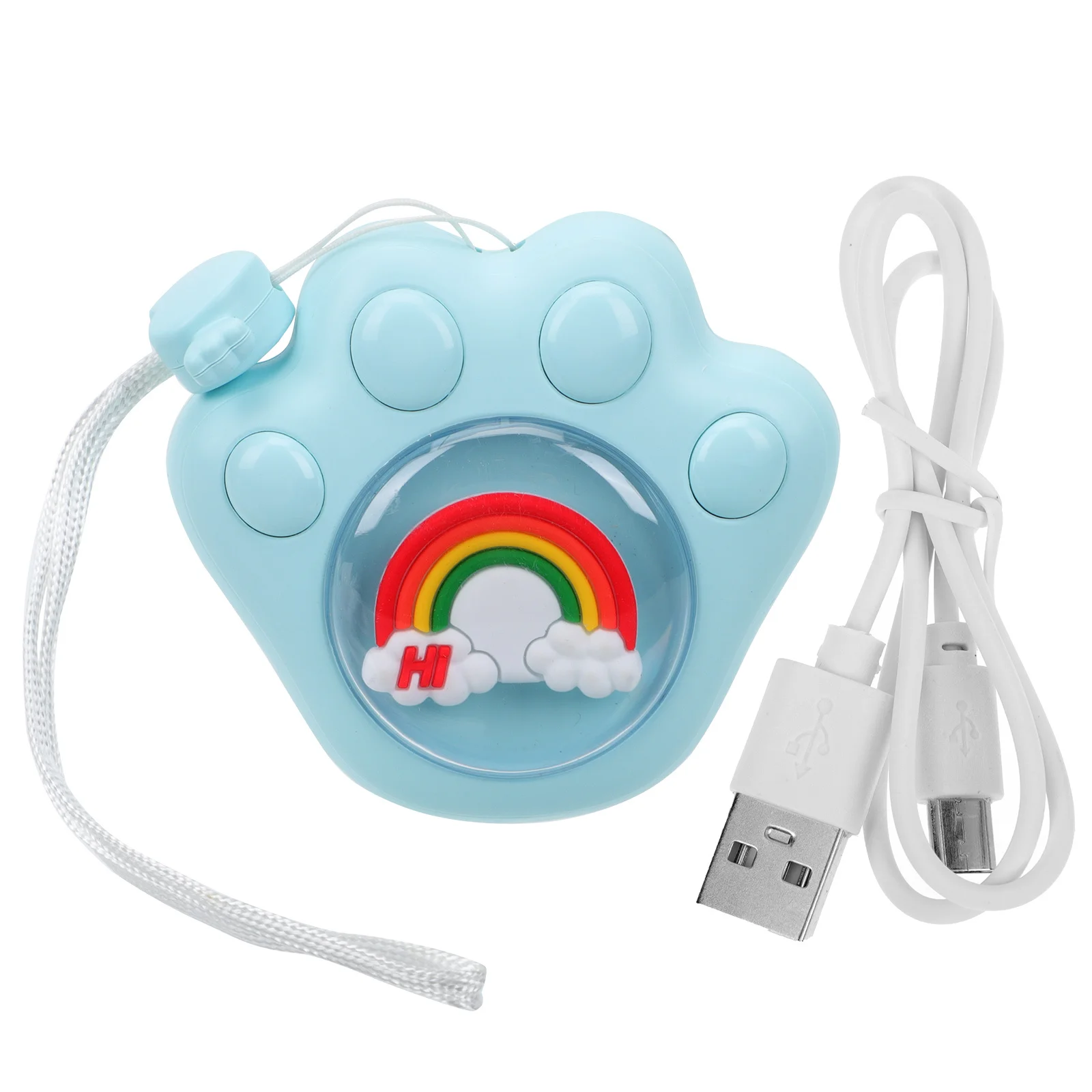 เครื่องอุ่นมือรูปอุ้งเท้าแมว สีรุ้ง ให้ความร้อนเร็ว มีไฟส่องสว่าง ใช้ซ้ำได้ พกพาสะดวก อุปกรณ์ฤดูหนาวลายการ์ตูน