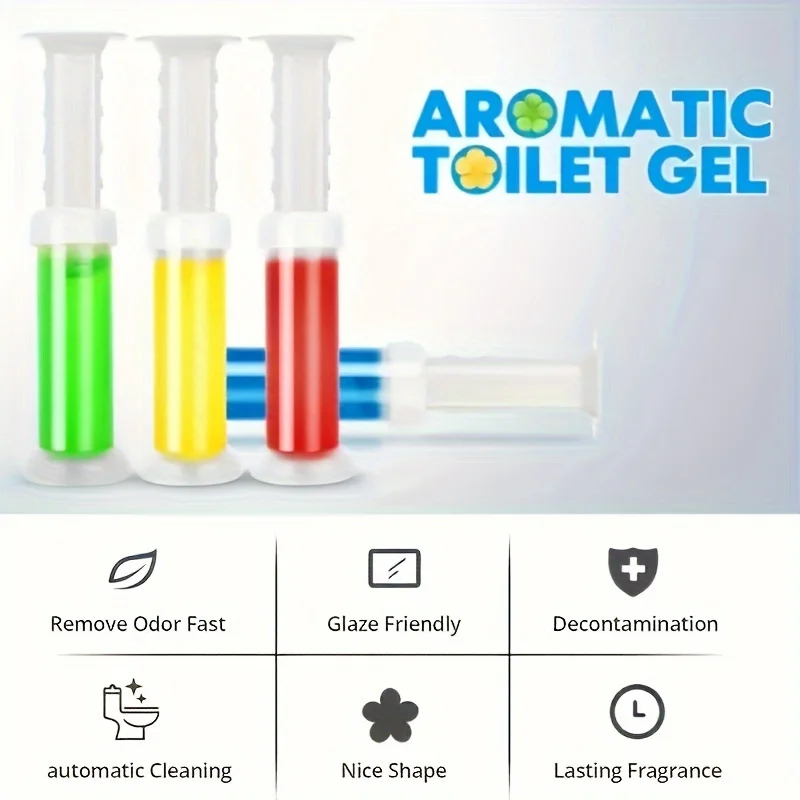 Floral Scent Toilet Gel Stamp - 6pcs, Long-Lasting Bathroom Deodorizer & Freshener, Ideal for Home, Hotel, and Commercial Use
