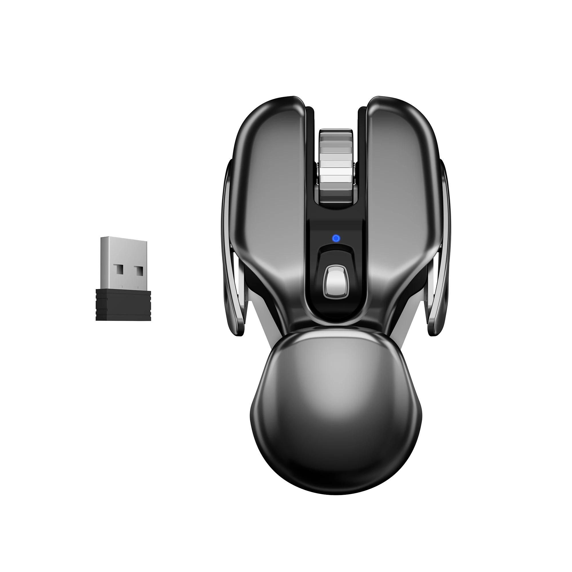 

Dancesoul Unique Look Wireless Mouse 2.4GHz USB Receiver Ergonomic Rechargeable Metal Base computer Mouse For Laptop PC MAC