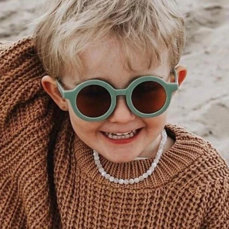 2024 New Children\'s Sunglasses Infant\'s Retro Solid Color Round Frame Sun Glasses Cute Eyeglass for Kids Travelling UV400 Очки