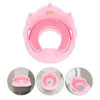 Toddler Toilet Training Seat Baby Potty Seat Soft Cushion Handle Backrest Pink Kids Toilet Trainer Potty Ladder