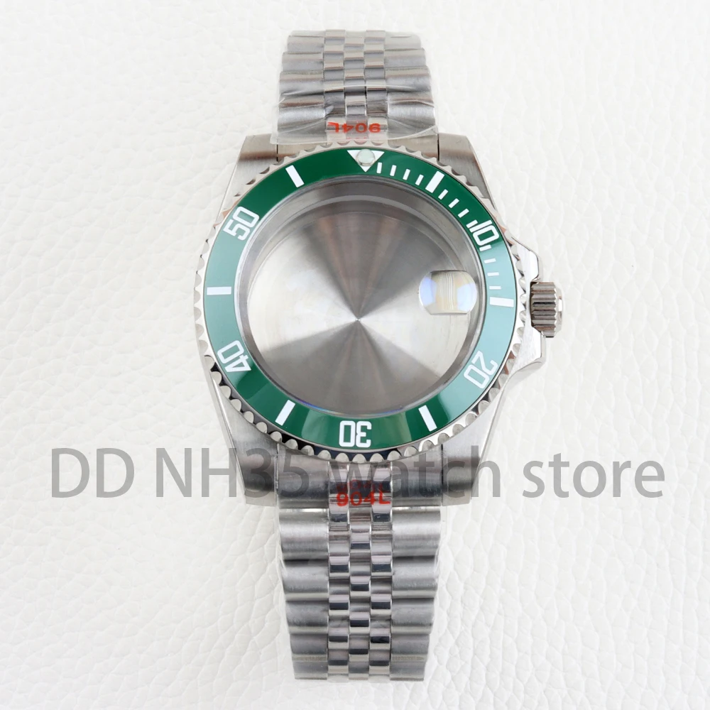 

40mm Ceramic Bezel NH35 Case for Sub NH34 NH35 NH36 movement 28.5mm Dial Sapphire Glass Stainless steel Jubilee/Oyster Strap