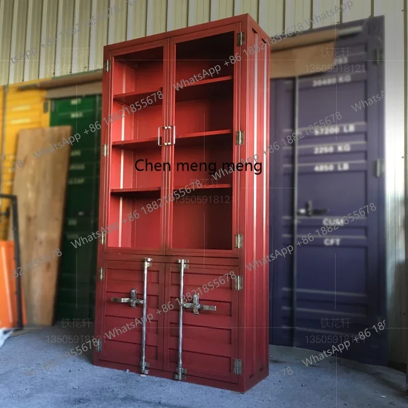 X  ss 8617 Container bookcase Wrought iron storage retro display storage cabinet