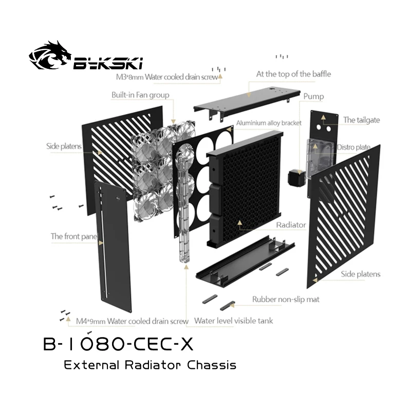 Bykski External Water Cooling 1080 Water Cooling Radiator Notebook Server Beauty Medical B-1080-CEC-X