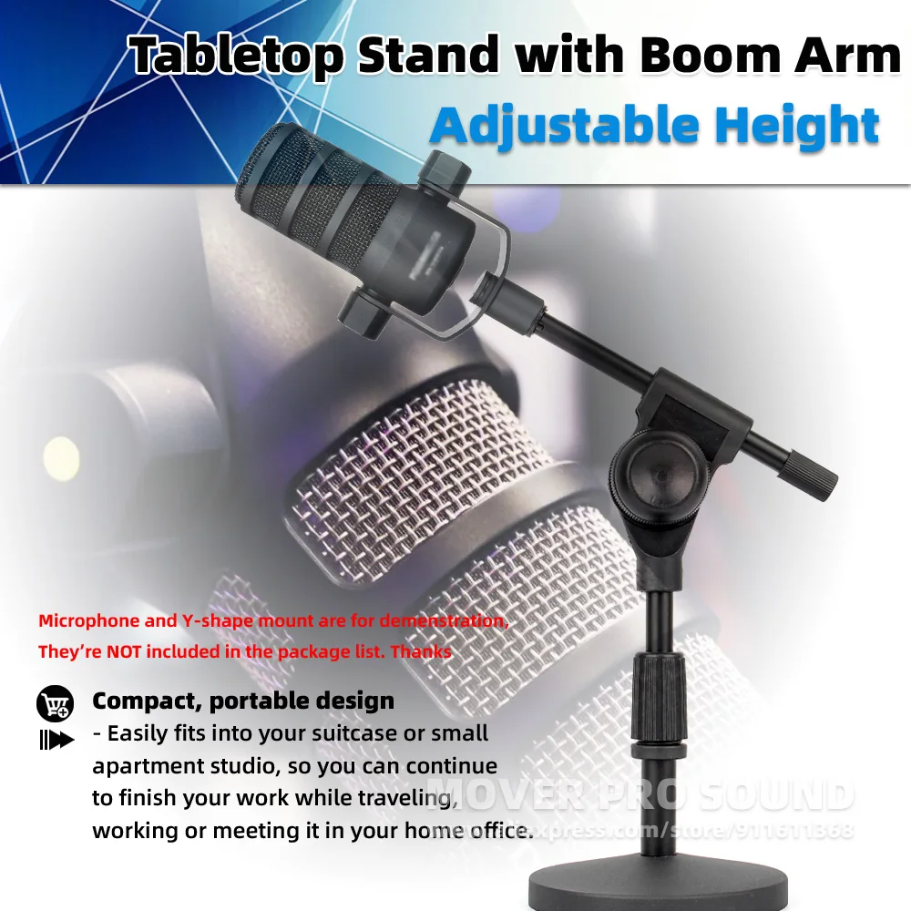 Tabletop Microphone Stand Support For Rode PodMic & USB Pod Mic Pedestal Desktop Table Mike Base Mount Holder Desk Boom Arm