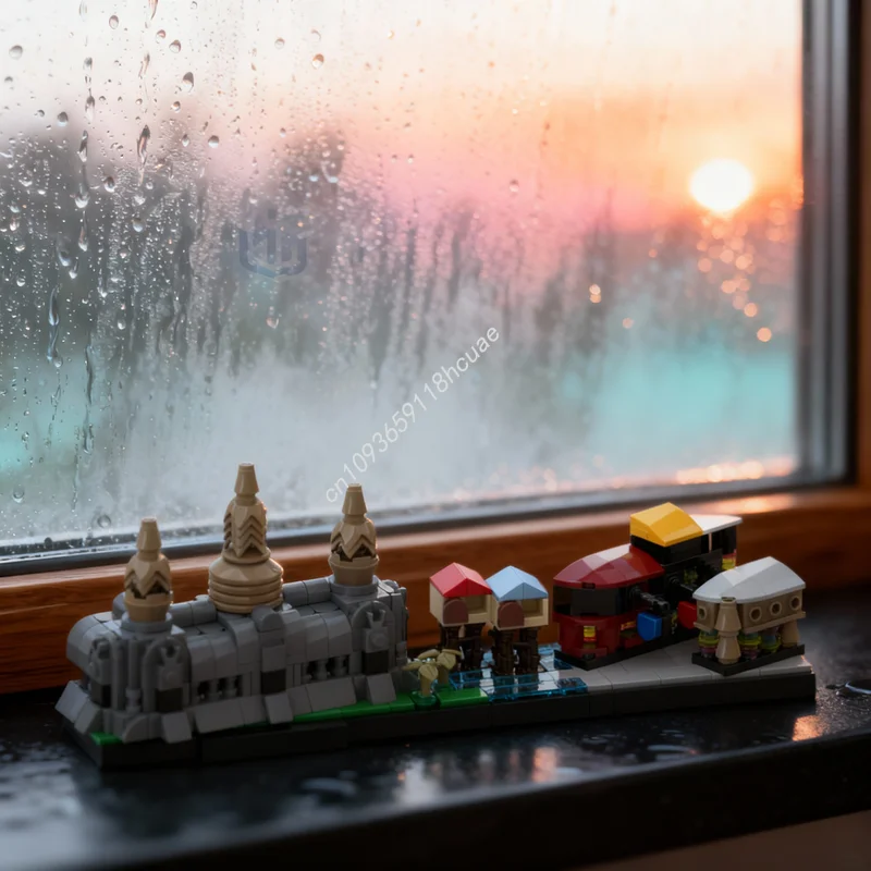 

388pcs MOC Architecture Skylines Angkor Wat Siem Reap Style Model Building Blocks Toy Christmas Gift Brick Birthday Kids