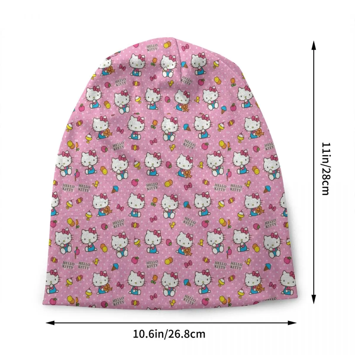 Custom Hello Kitty Pattern Bonnet Hats Cool Knitted Hat For Women Men Autumn Winter Warm Cartoon Skullies Beanies Caps