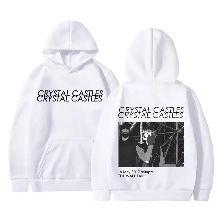 Canada Band Crystal Castles Double Sided Print Hoodie Men Women Gothic Punk Sweatshirt Men's Rock Oversized Pullover Streetwear