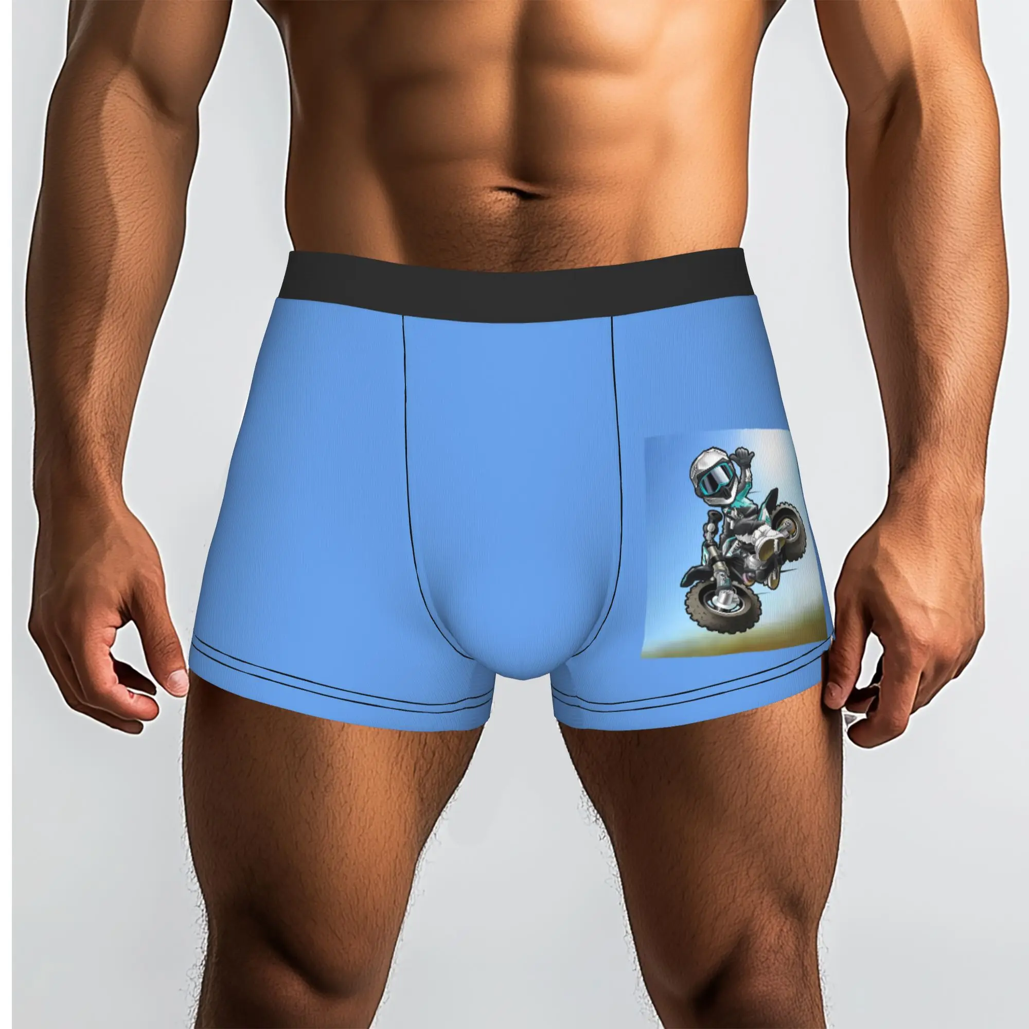 Customized Novelty Stunt Sport Motorcycle Cartoon Pattern Boxers Shorts Panties Male  Comfortable Mobile Bike Briefs Underwear