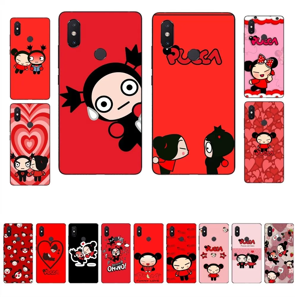 Cartoon P-Pucca G-Garu Phone Case For Xiaomi Mi 5X 8 9 10 11 12 Lite Pro 10T PocoX3pro PocoM3 Note 10 Pro Lite