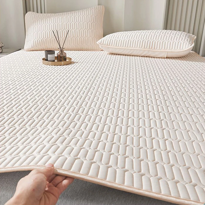 WASART Latex quilted mattress home cool sleeping mat kit couple 2people single double bed foldable summer sheet protection pad