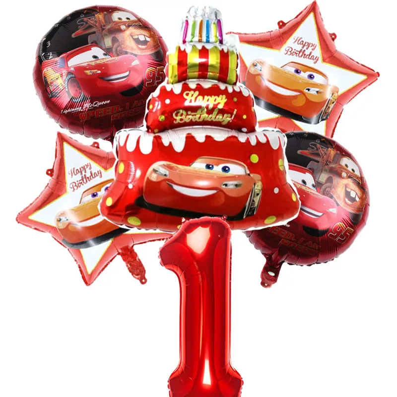 New Lightning Car Theme Foil Balloons Set 32Inch Number 1-9 Balloon Children Birthday Party Decor Baby Shower Supplies Kid Gifts