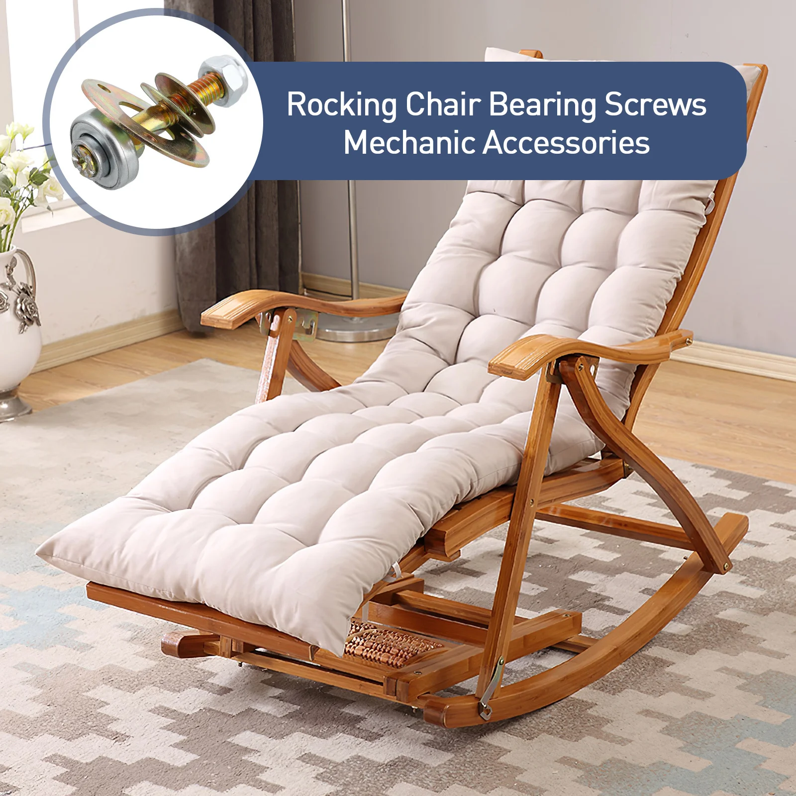 

4pcs Rocking Chair Bearing M8X45Mm Furniture Hardware Accessories Connecting Piece For Glider Chair Replacement Parts Iron