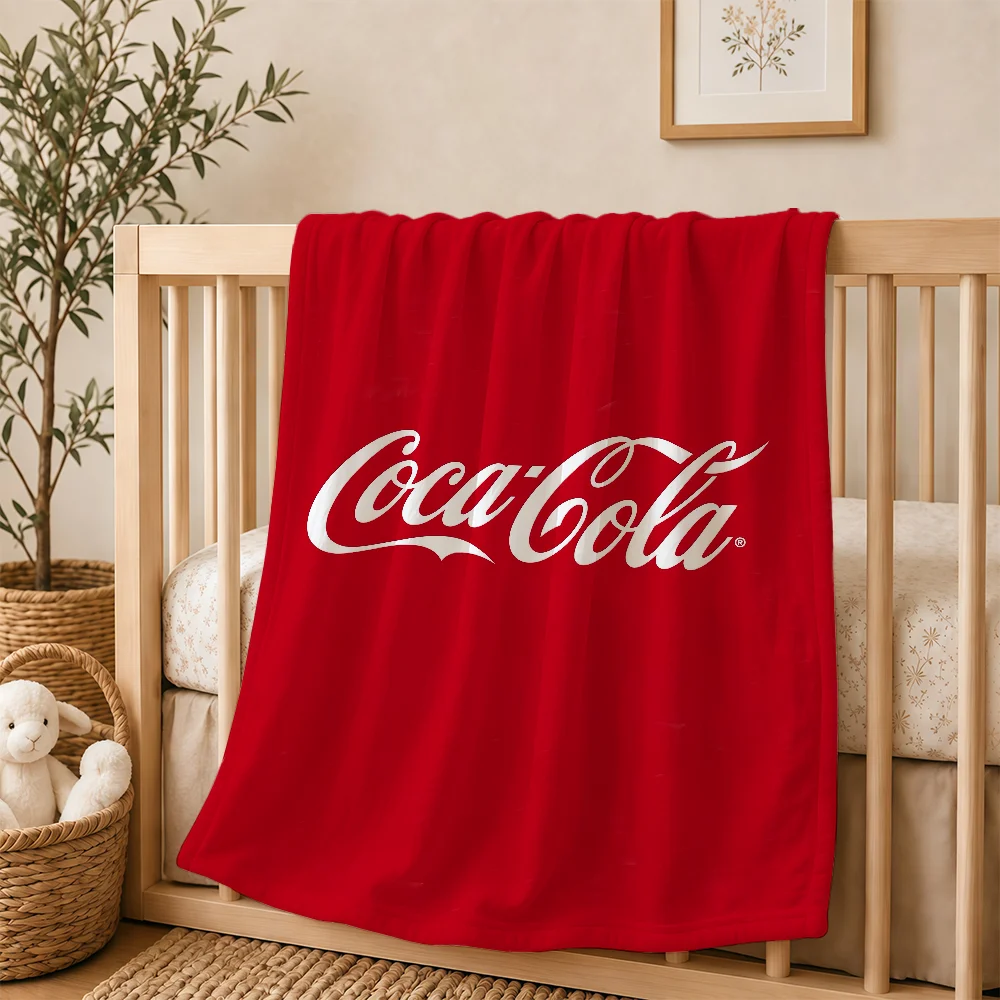 Cool C-CocaES Fashion C-Cola Blanket For Soft Warm Knee For Bedroom Living Room Bed Sofa Camping Picnic Office Gift