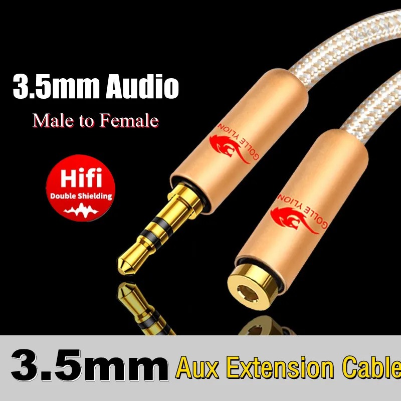 Stereo 3.5mm Audio Extension Cable for Car Headphone Computer Laptop iPhone iPad Phone Tablet 3.5 Mini Jack Male to Female Cords